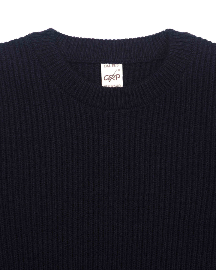 Ribbed Crewneck in Navy