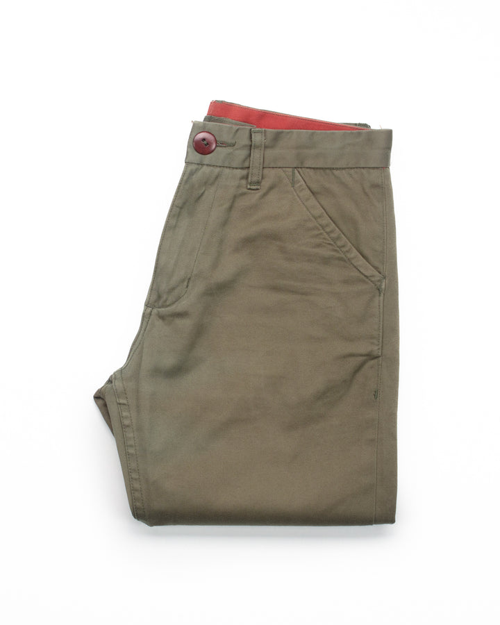 Slim Chinos in Army Green #1461