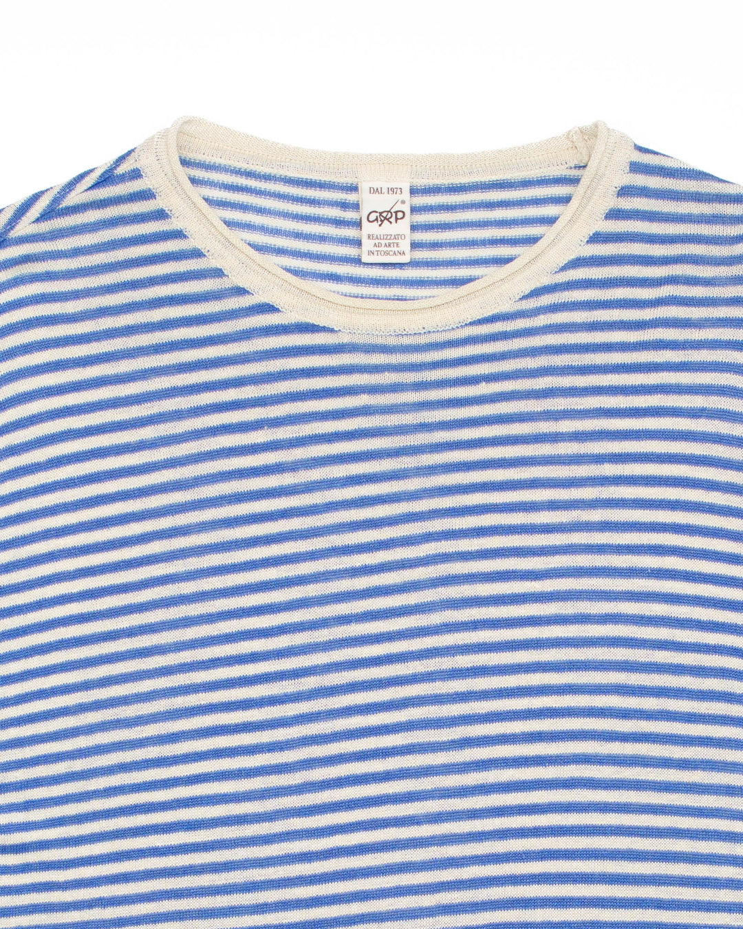 Neo Linen Tee Blue Ecru Stripe #1462