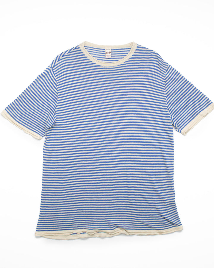 Neo Linen Tee Blue Ecru Stripe #1462