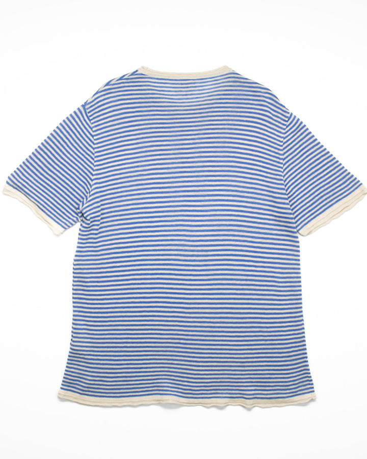 Neo Linen Tee Blue Ecru Stripe #1462
