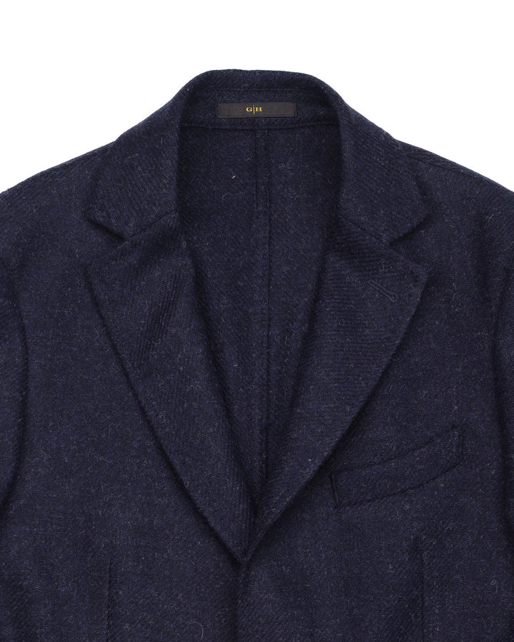 Shetland Wool Blazer in Navy