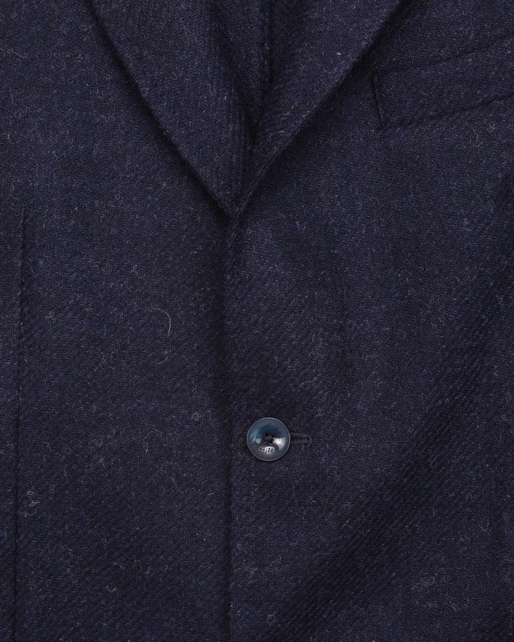 Shetland Wool Blazer in Navy
