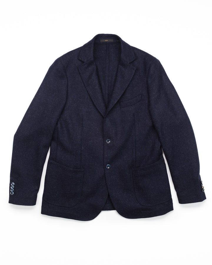 Shetland Wool Blazer in Navy