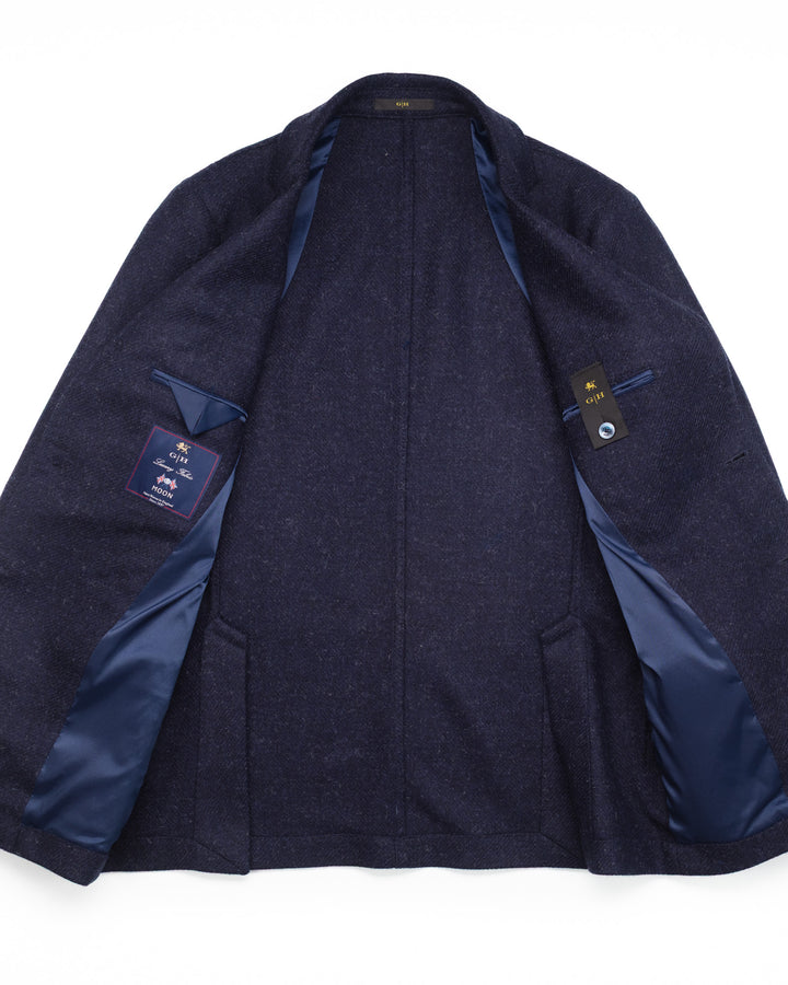 Shetland Wool Blazer in Navy