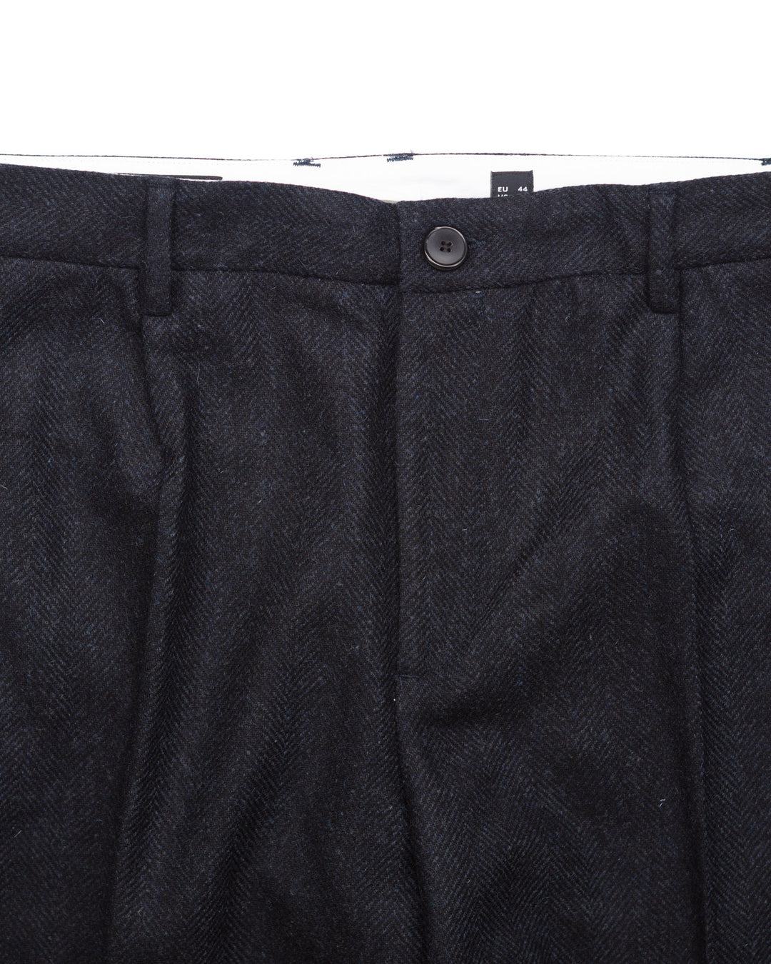Herringbone Trousers in Navy Wool