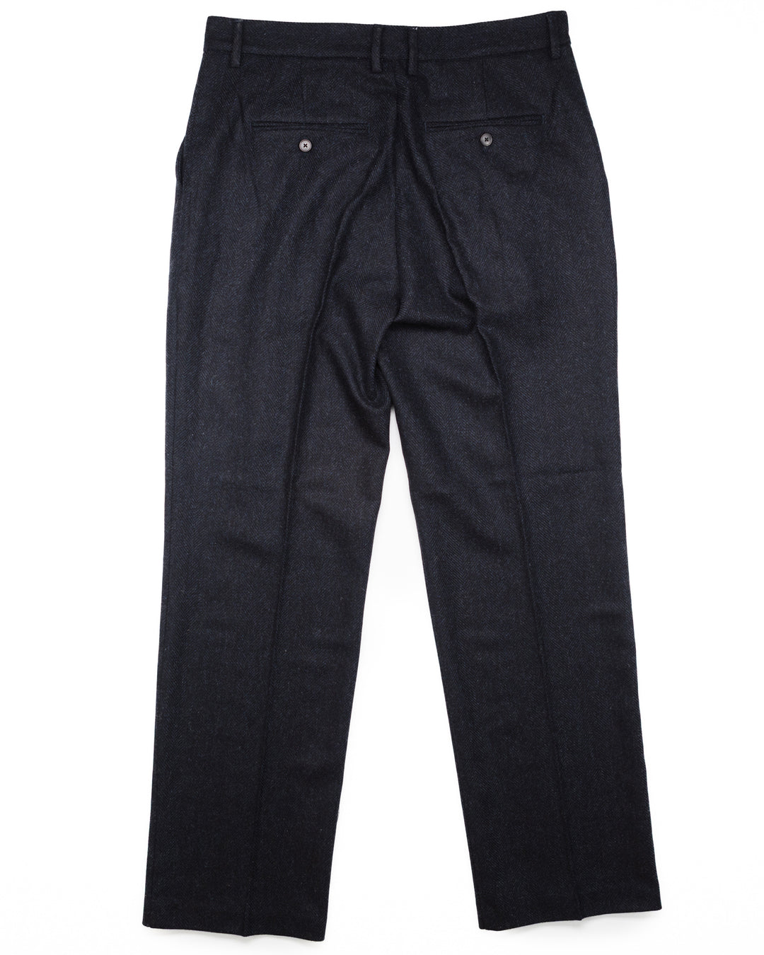 Herringbone Trousers in Navy Wool