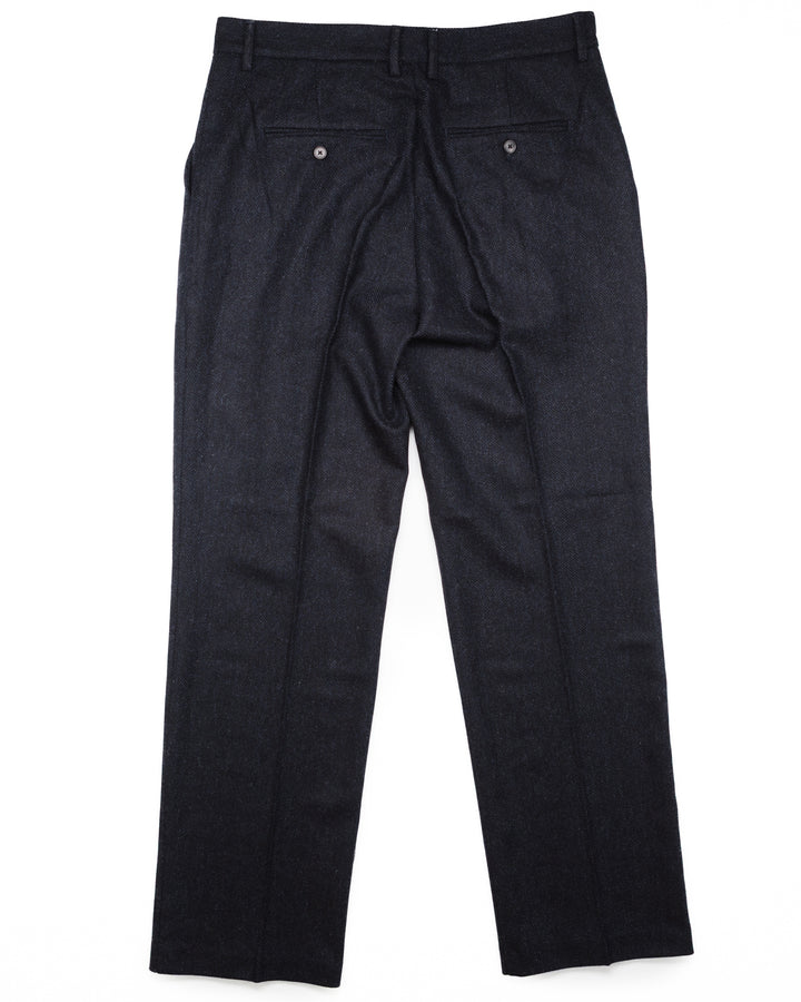 Herringbone Trousers in Navy Wool