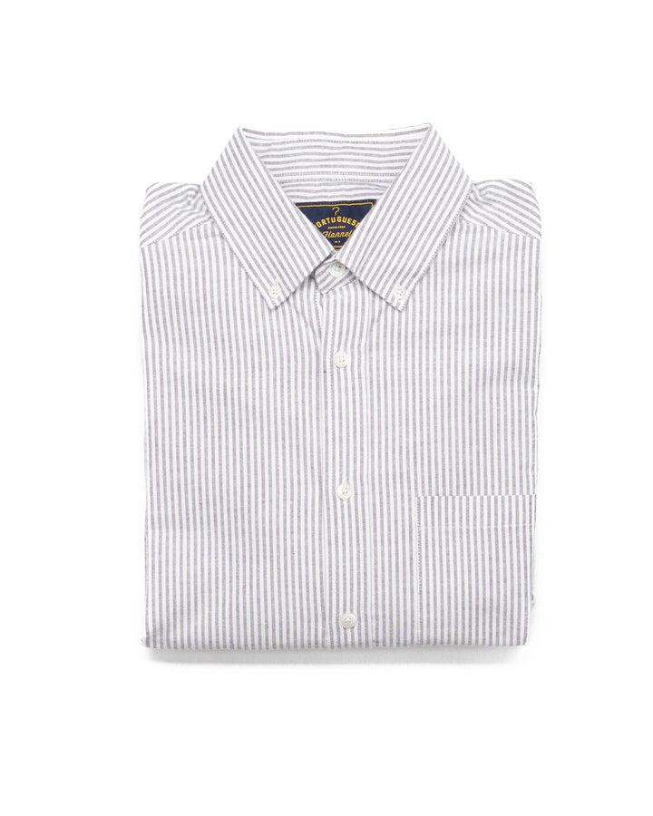 Brushed Oxford Stripe in Blue