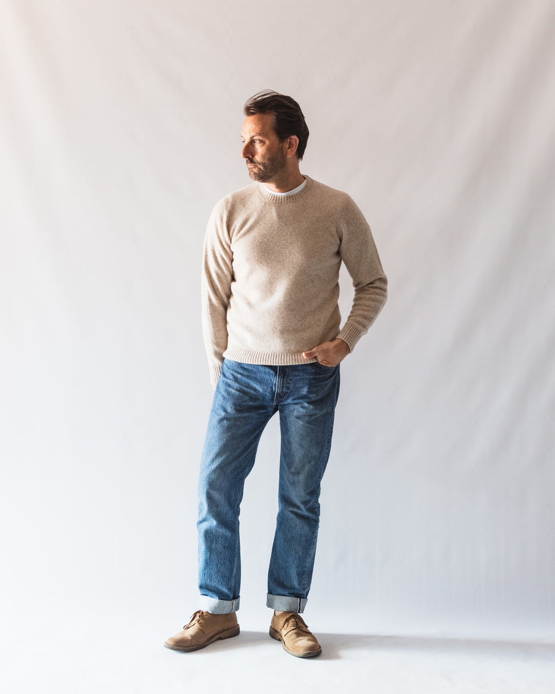 Seamless Crewneck in Natural