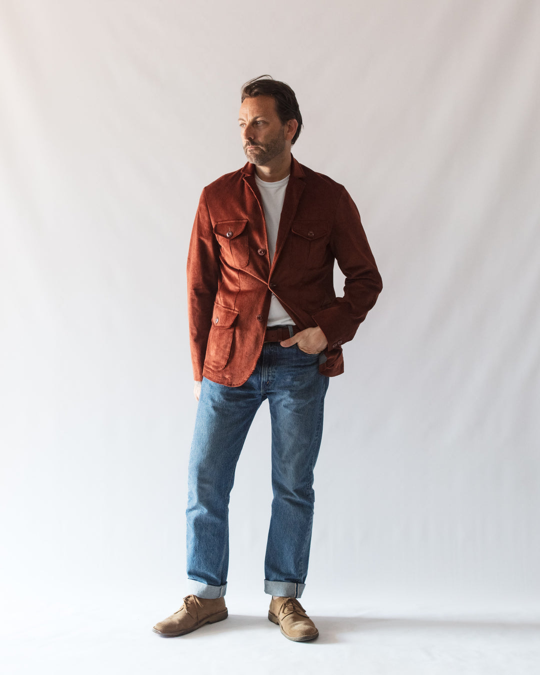 The Collina Jacket in Rust Corduroy