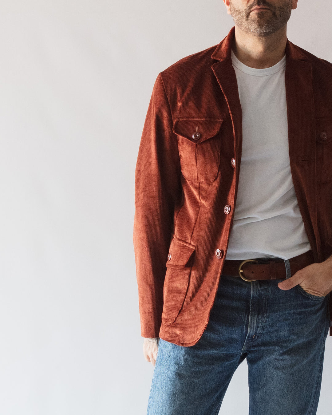 The Collina Jacket in Rust Corduroy