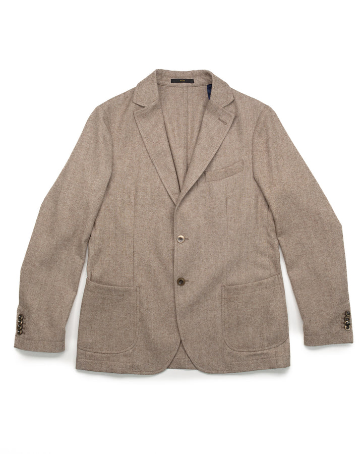 Blazer in Tan Herringbone Wool