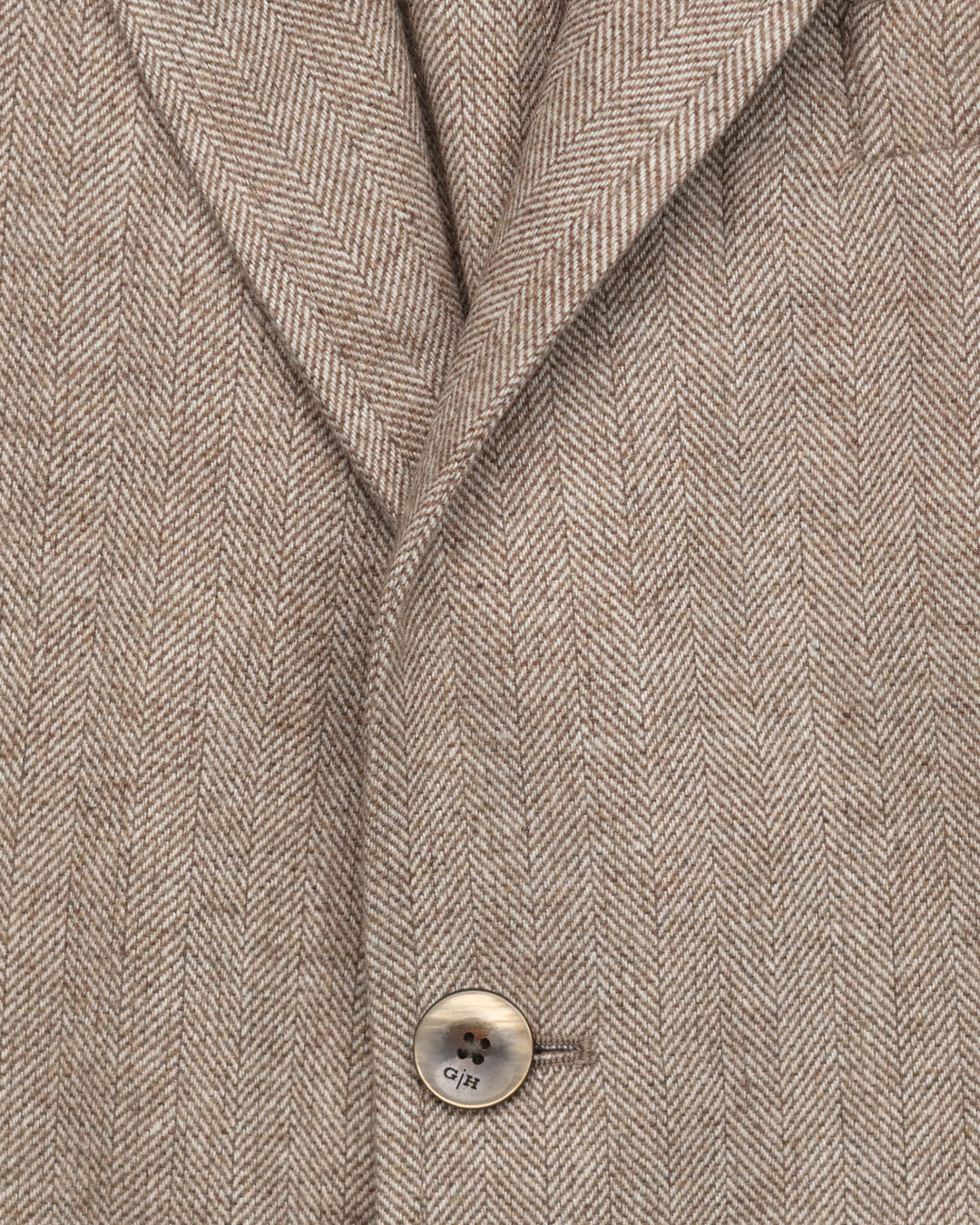 Blazer in Tan Herringbone Wool
