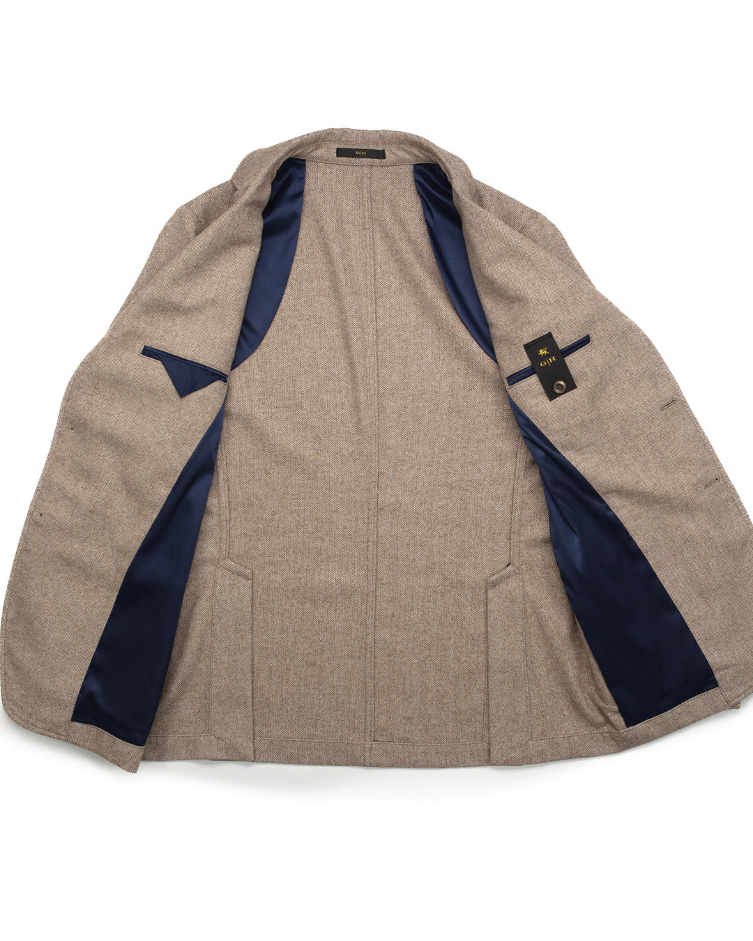 Blazer in Tan Herringbone Wool