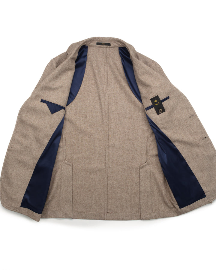 Blazer in Tan Herringbone Wool