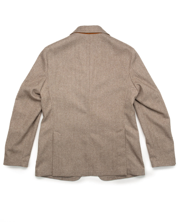 Blazer in Tan Herringbone Wool