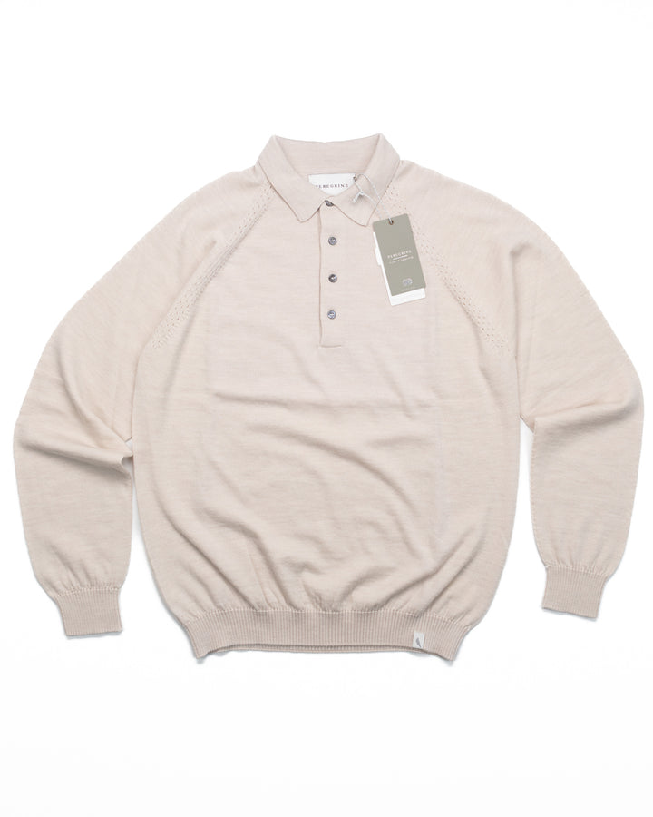 Beauford LS Polo in Oatmeal #1488