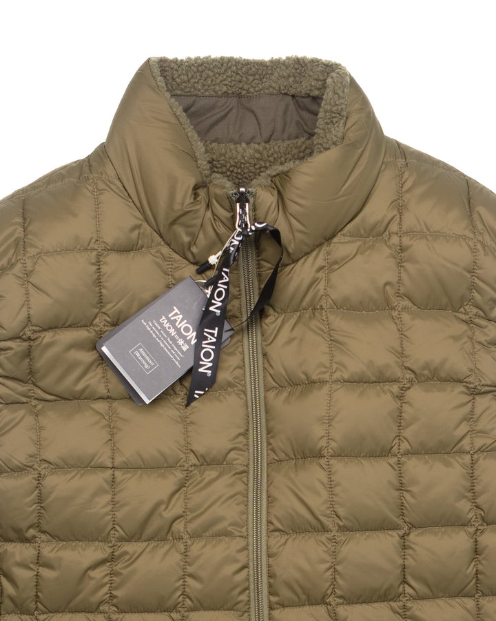 Down Reversible Vest in Olive #1482