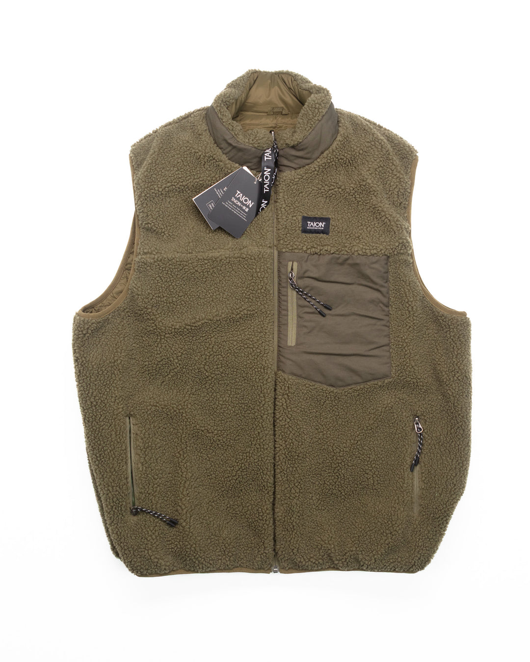Down Reversible Vest in Olive #1482