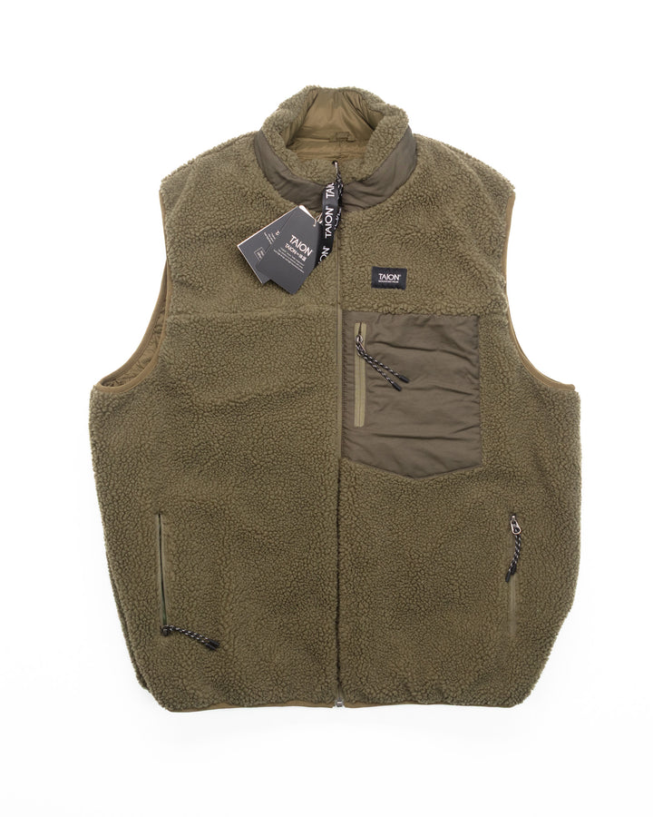 Down Reversible Vest in Olive #1482