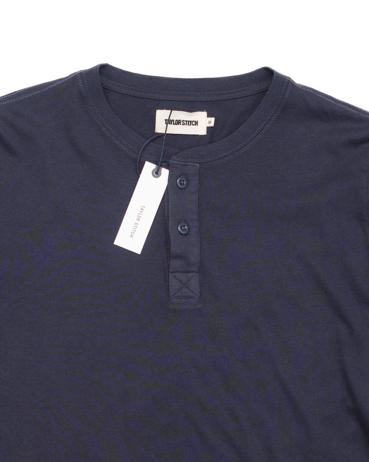 Organic Cotton Henley in Navy #1530