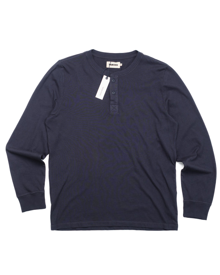 Organic Cotton Henley in Navy #1530