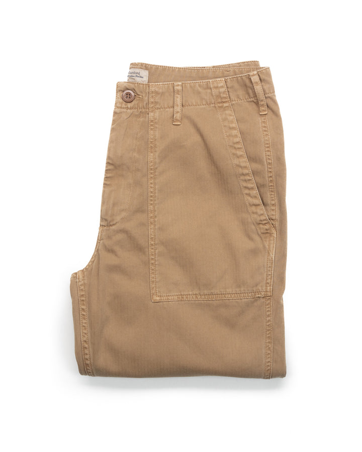 Fatigues in Khaki Herringbone