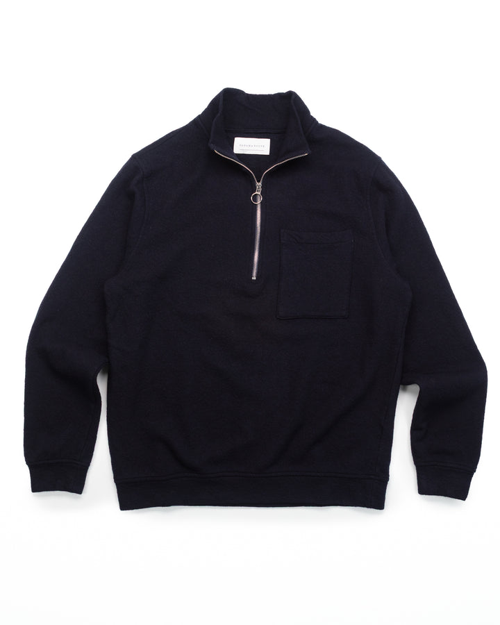 The Arnold Half Zip in Navy Wool