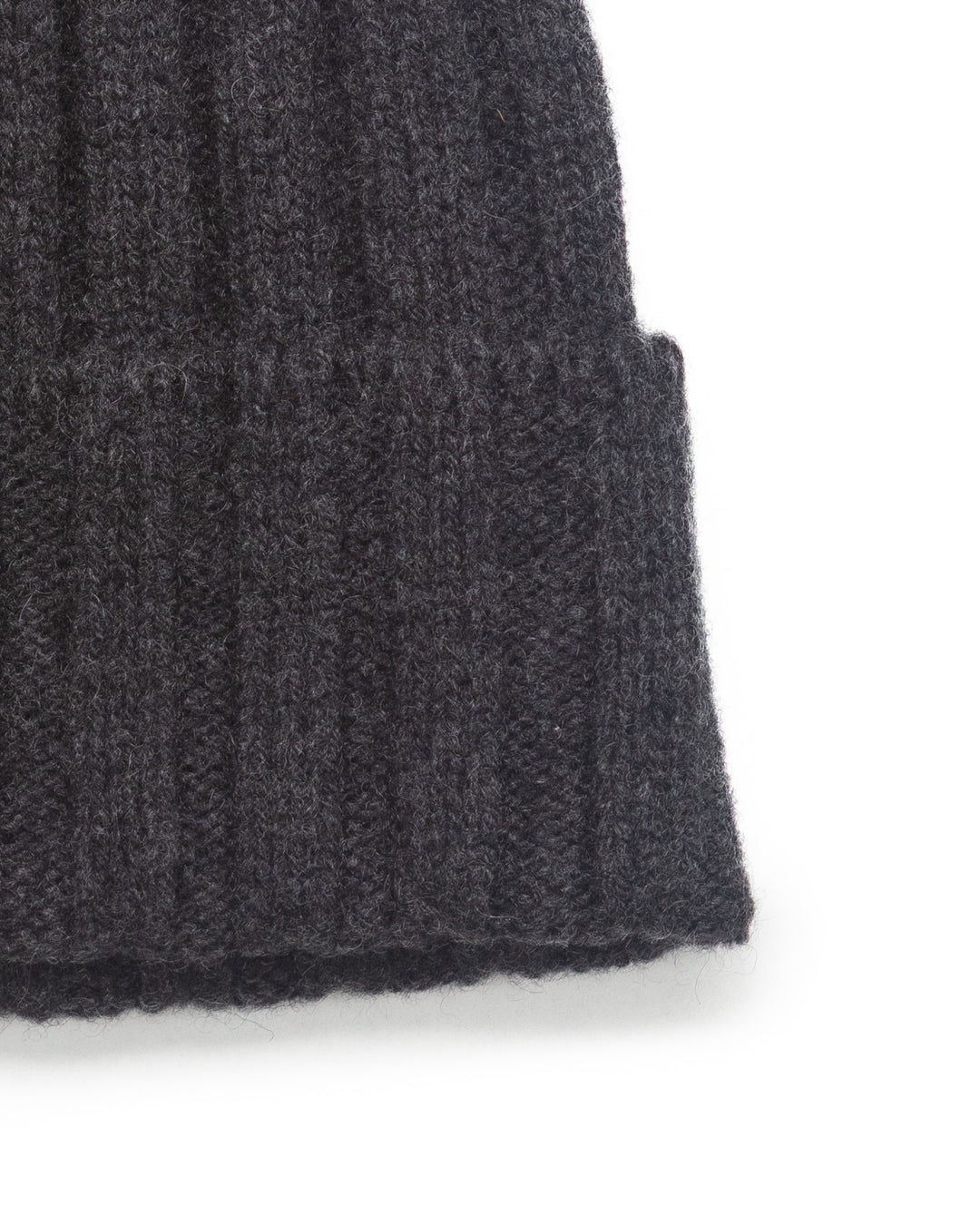 The Bale Beanie in Charcoal Cashmere