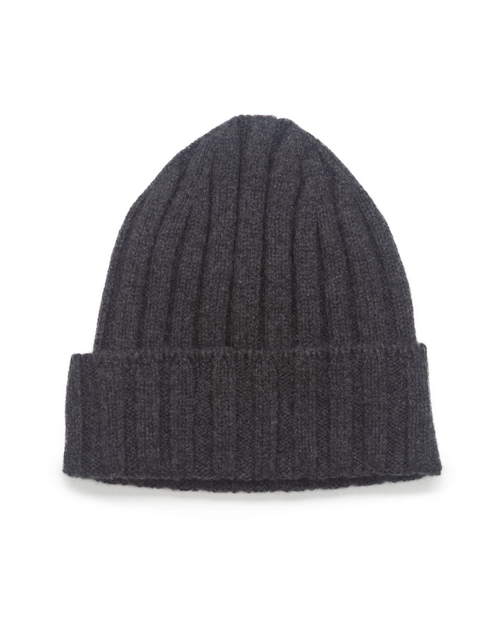 The Bale Beanie in Charcoal Cashmere