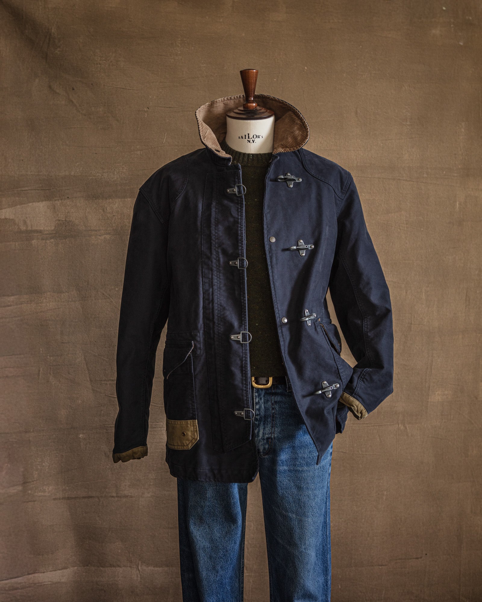 The Bedford Fireman Jacket in Navy Jungle Cloth – The Revive