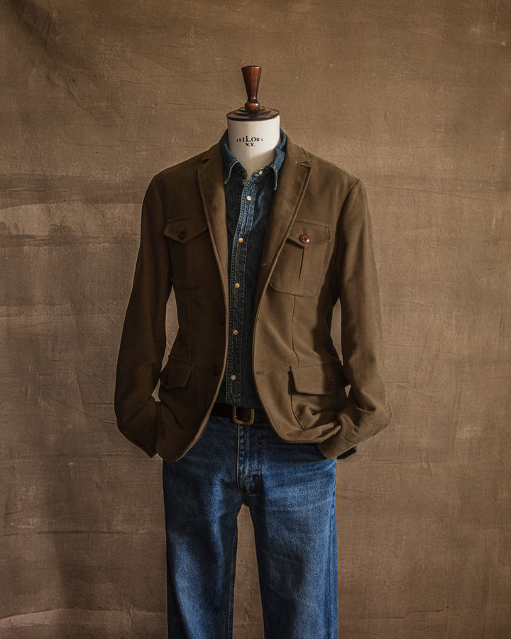The Collina Jacket in Olive Moleskin
