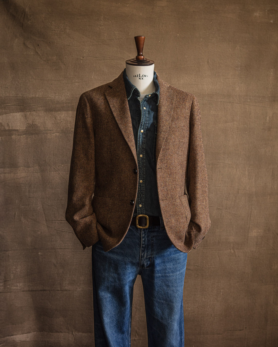 The Venezia Blazer in Tan HBT Wool