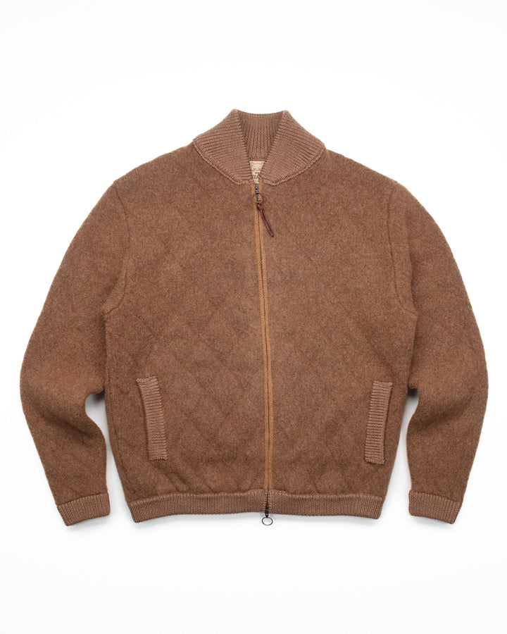 The Quilted Wool Bomber in Tobacco