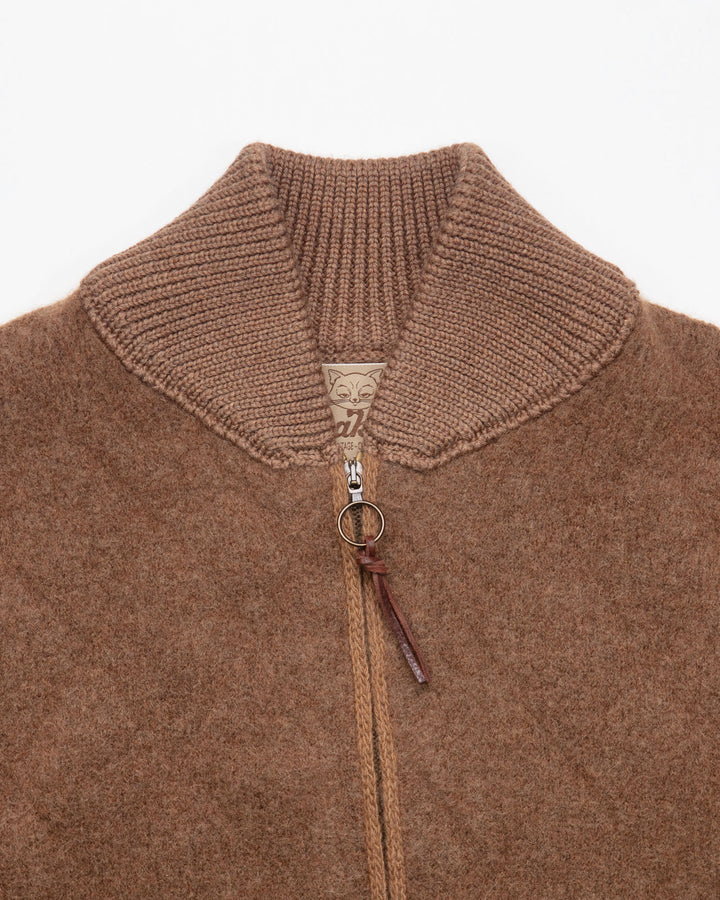 The Quilted Wool Bomber in Tobacco