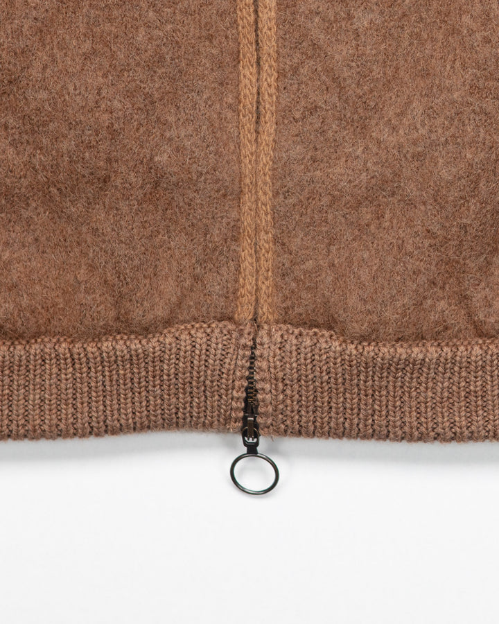 The Quilted Wool Bomber in Tobacco