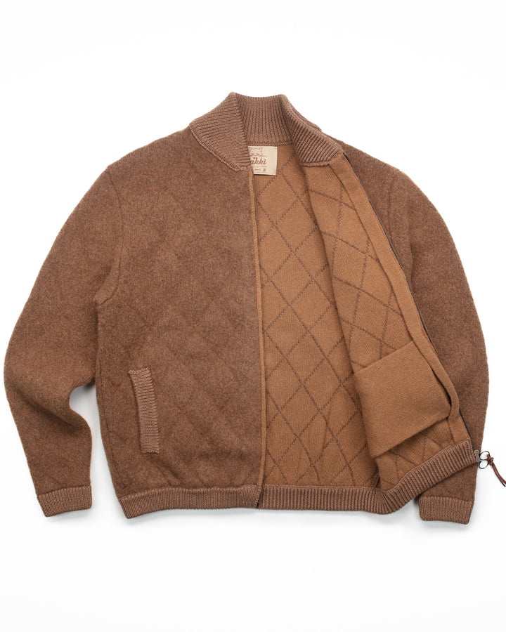 The Quilted Wool Bomber in Tobacco
