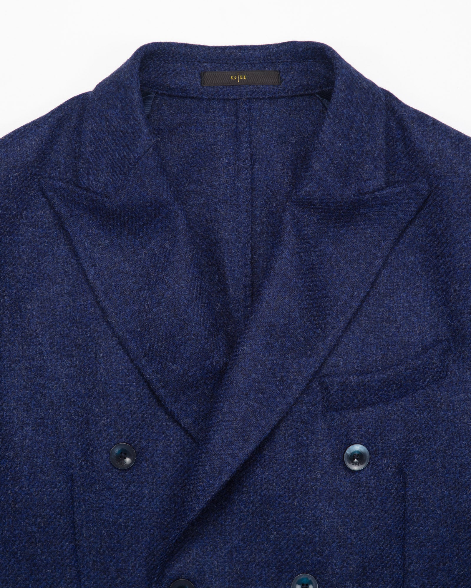 Double Breasted Jacket in Navy Shetland Wool – The Revive Club