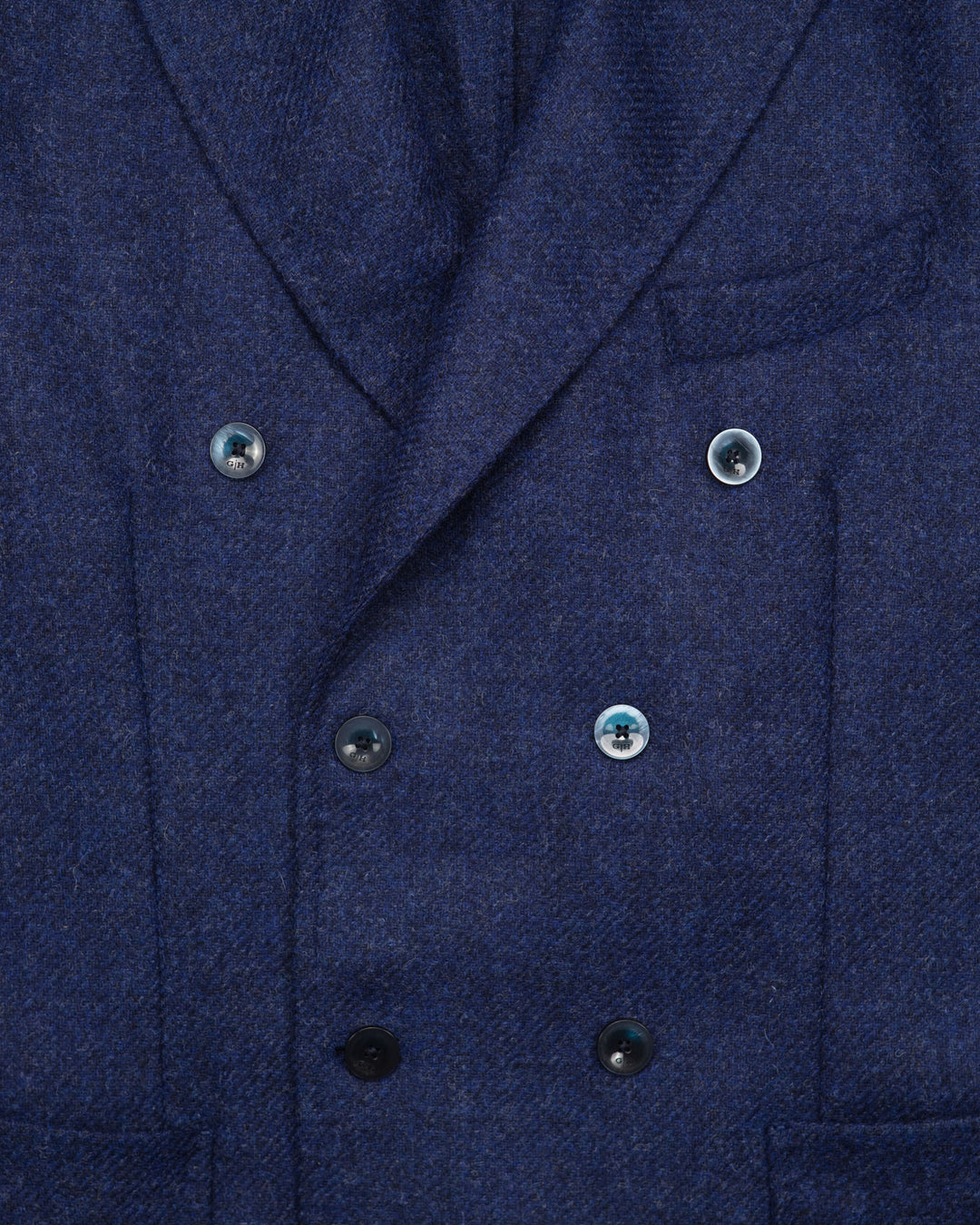 Double Breasted Jacket in Navy Shetland Wool