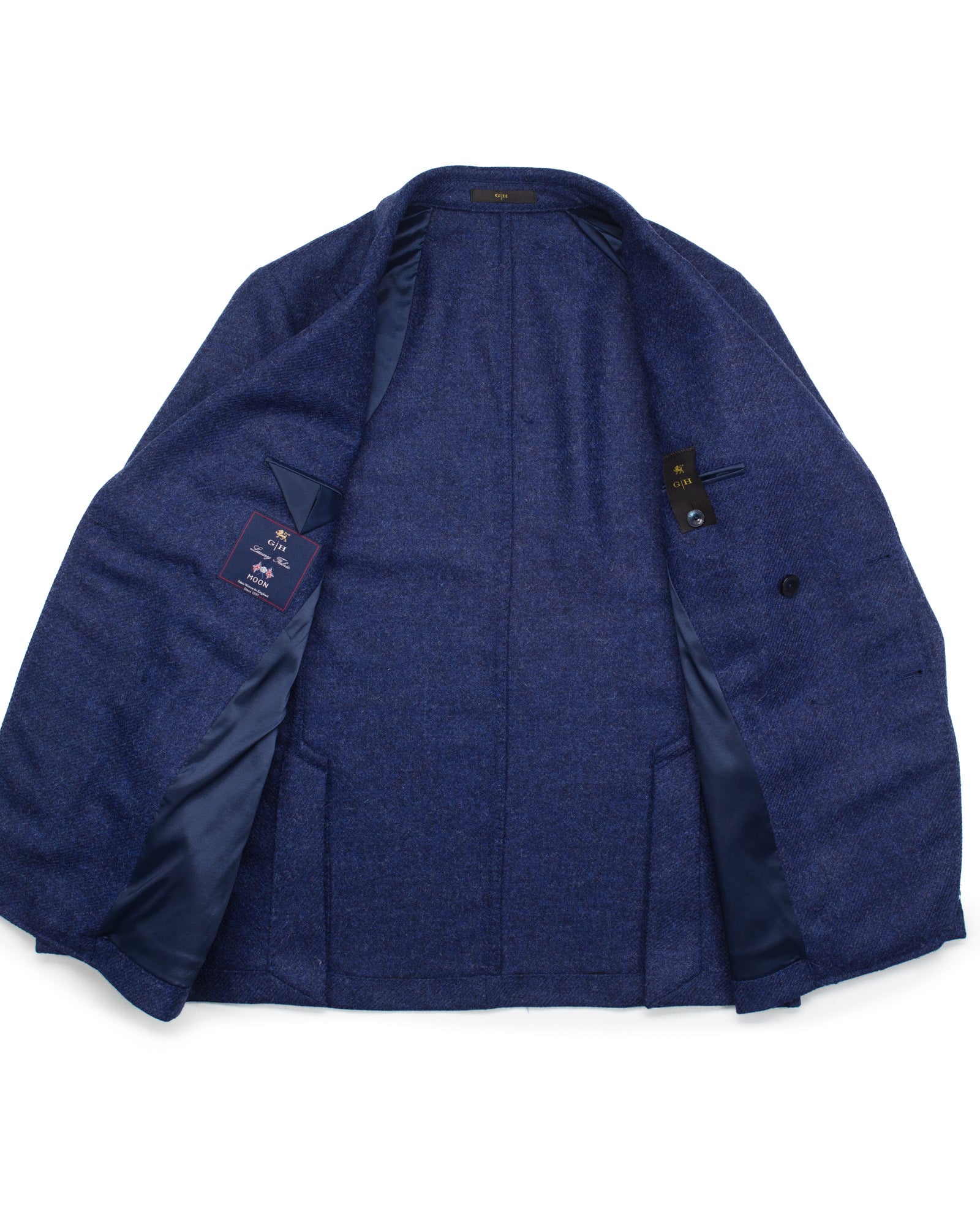 Double Breasted Jacket in Navy Shetland Wool – The Revive Club