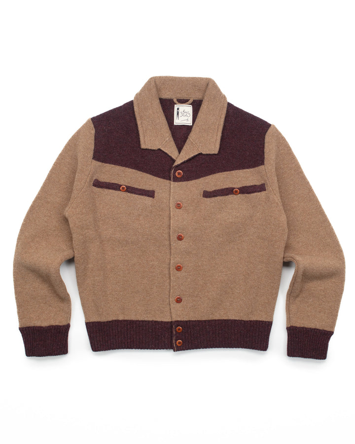 Max 3 Short Jacket C in Camel & Bordeaux