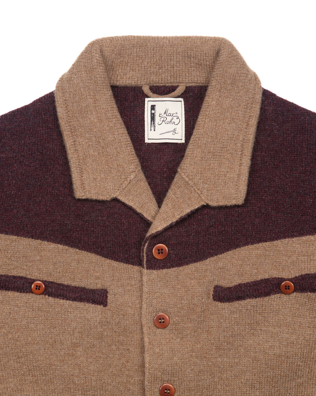 Max 3 Short Jacket C in Camel & Bordeaux