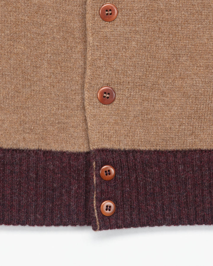 Max 3 Short Jacket C in Camel & Bordeaux