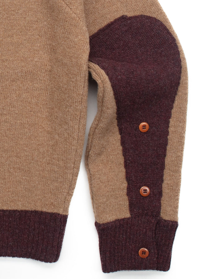 Max 3 Short Jacket C in Camel & Bordeaux