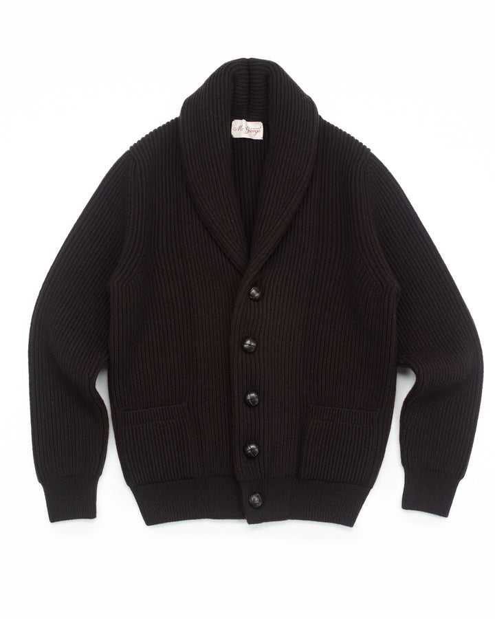Shawl Cardigan in Dark Brown