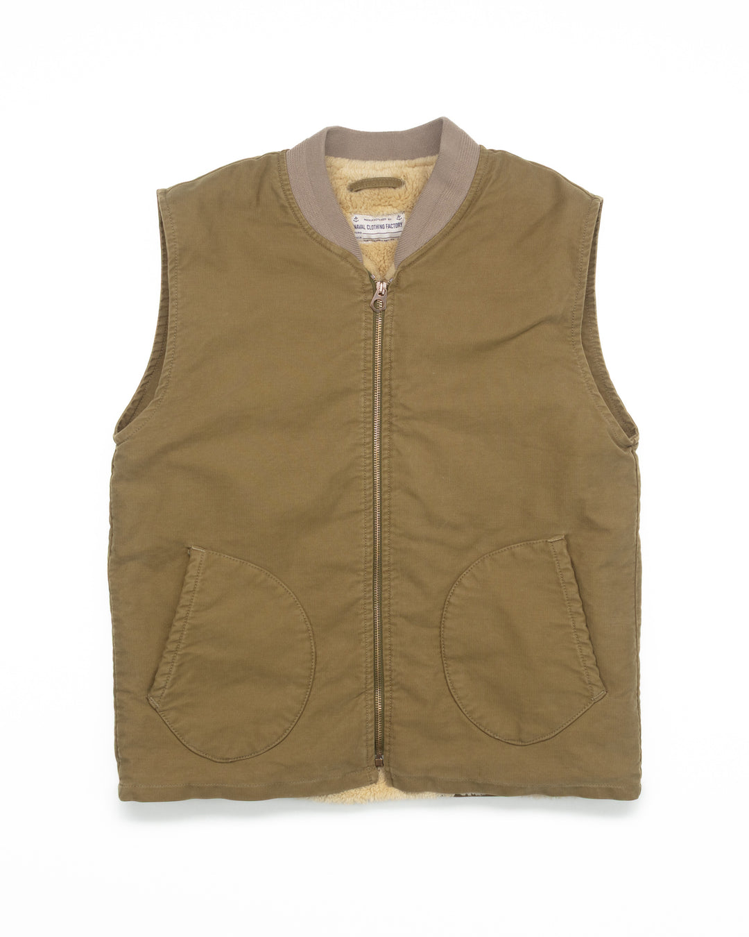 The McCoy Lined Deck Vest in Military Green