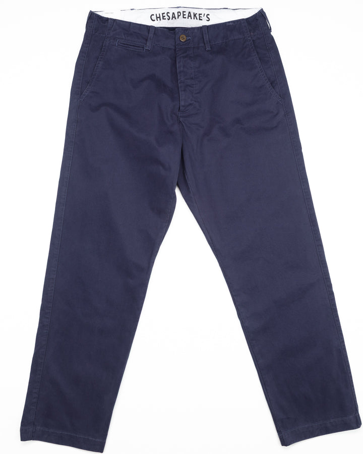 Officer Chinos in Indigo Gabardine
