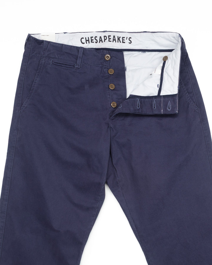 Officer Chinos in Indigo Gabardine