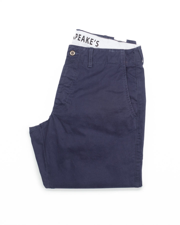 Officer Chinos in Indigo Gabardine